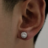 1 Pair Hip-Hop Round Plating Inlay Copper Zircon Ear Studs