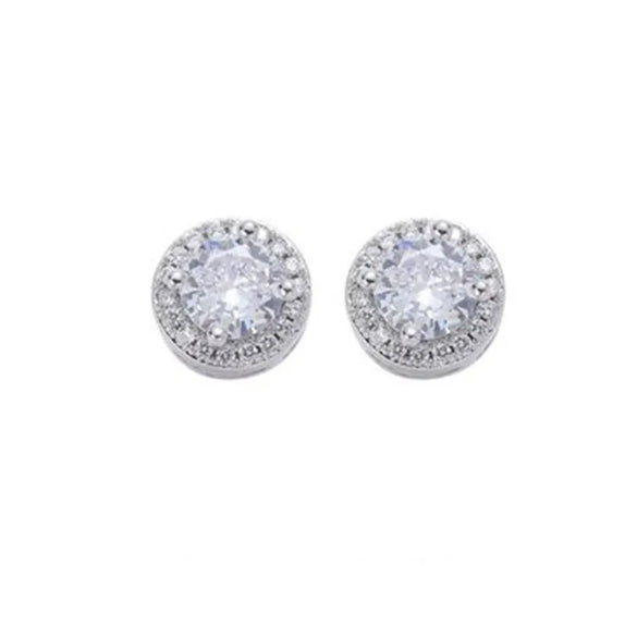 1 Pair Hip-Hop Round Plating Inlay Copper Zircon Ear Studs