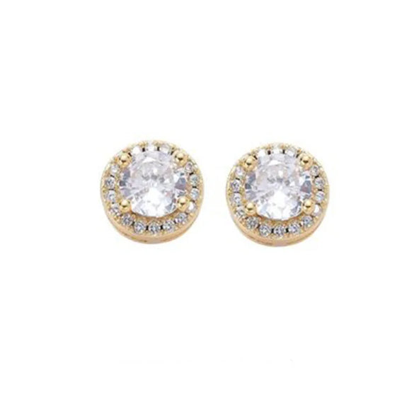 1 Pair Hip-Hop Round Plating Inlay Copper Zircon Ear Studs