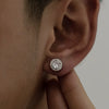 1 Pair Hip-Hop Round Plating Inlay Copper Zircon Ear Studs