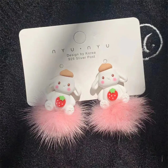 1 Pair Hip-Hop Simple Style Bear Patchwork Alloy Alloy Ear Studs