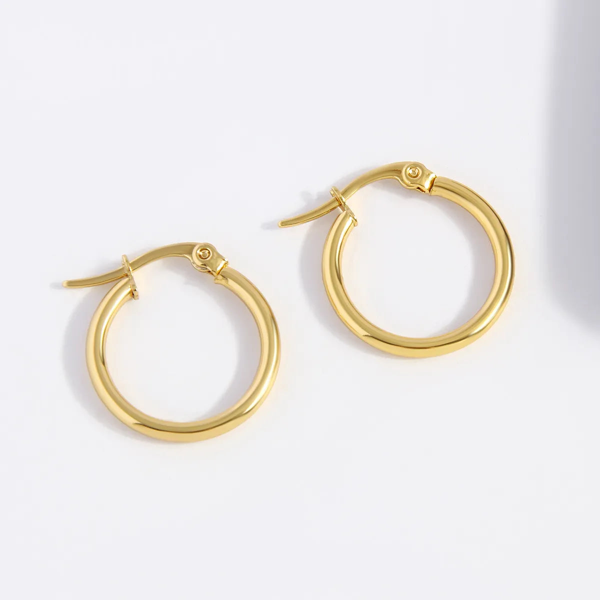 1 Pair Hip-Hop Simple Style Solid Color Plating 304 Stainless Steel Earrings