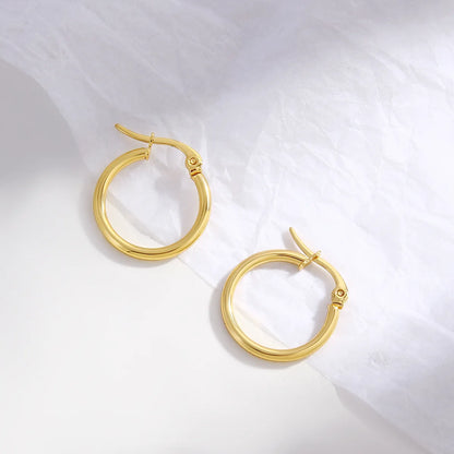 1 Pair Hip-Hop Simple Style Solid Color Plating 304 Stainless Steel Earrings