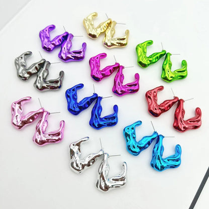 1 Pair Hip-Hop Solid Color Plating Arylic Ear Studs