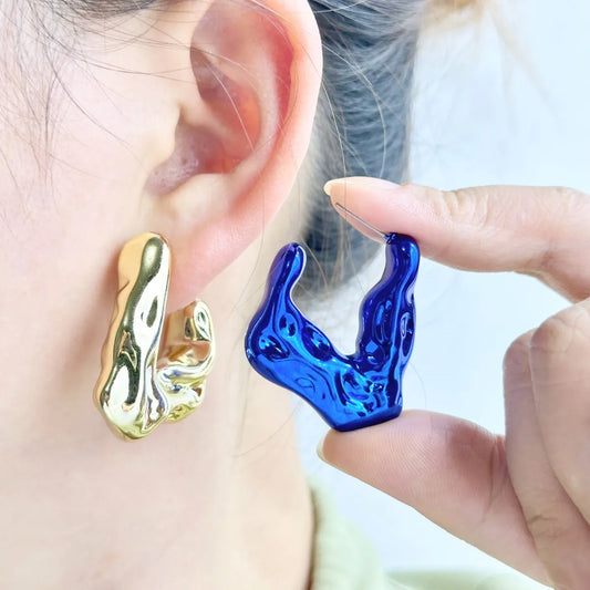 1 Pair Hip-Hop Solid Color Plating Arylic Ear Studs