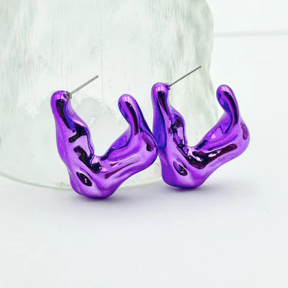 1 Pair Hip-Hop Solid Color Plating Arylic Ear Studs