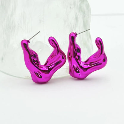 1 Pair Hip-Hop Solid Color Plating Arylic Ear Studs