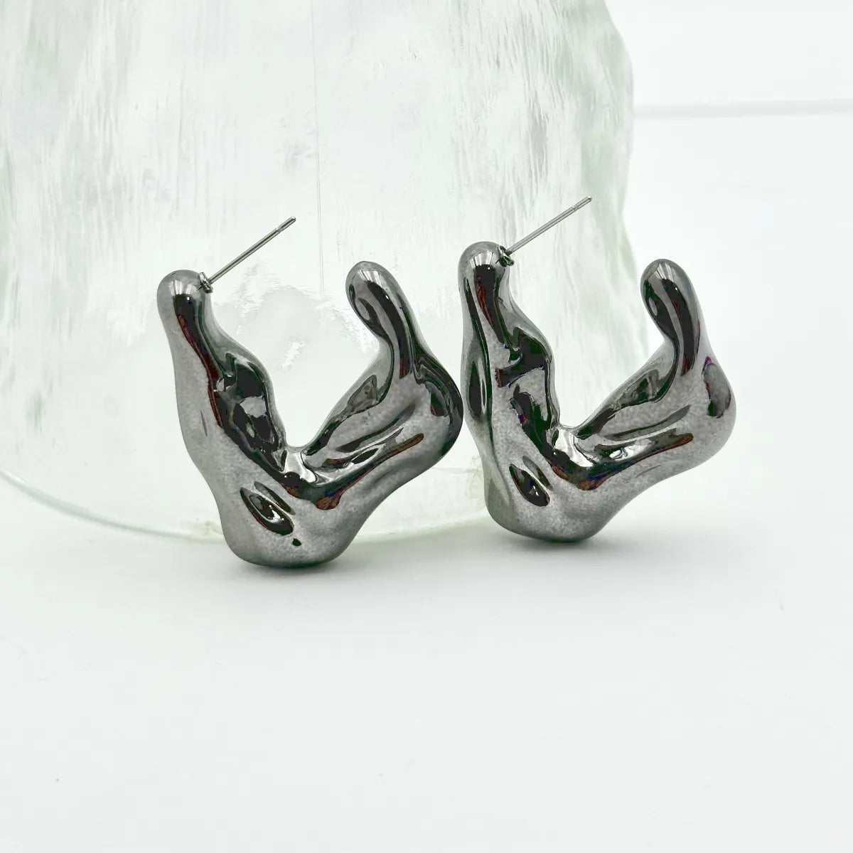 1 Pair Hip-Hop Solid Color Plating Arylic Ear Studs