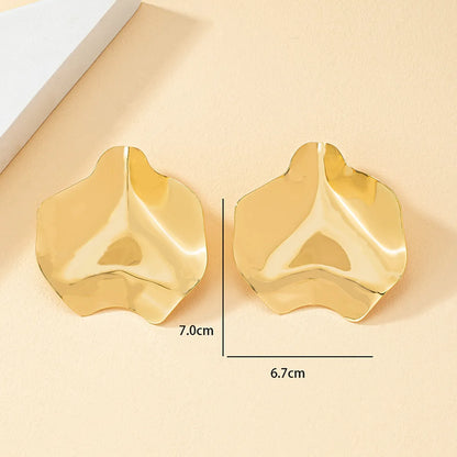 1 Pair Hip-hop Solid Color Plating Metal Drop Earrings