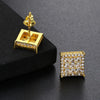 1 Pair Hip-Hop Square Plating Inlay Copper Zircon Ear Studs