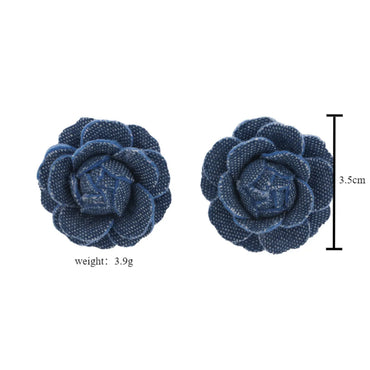 1 Pair Hip-Hop Streetwear Flower Cloth Ear Studs