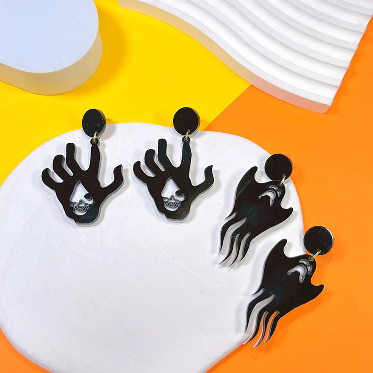 1 Pair Hip-hop Streetwear Halloween Pattern Arylic Drop Earrings