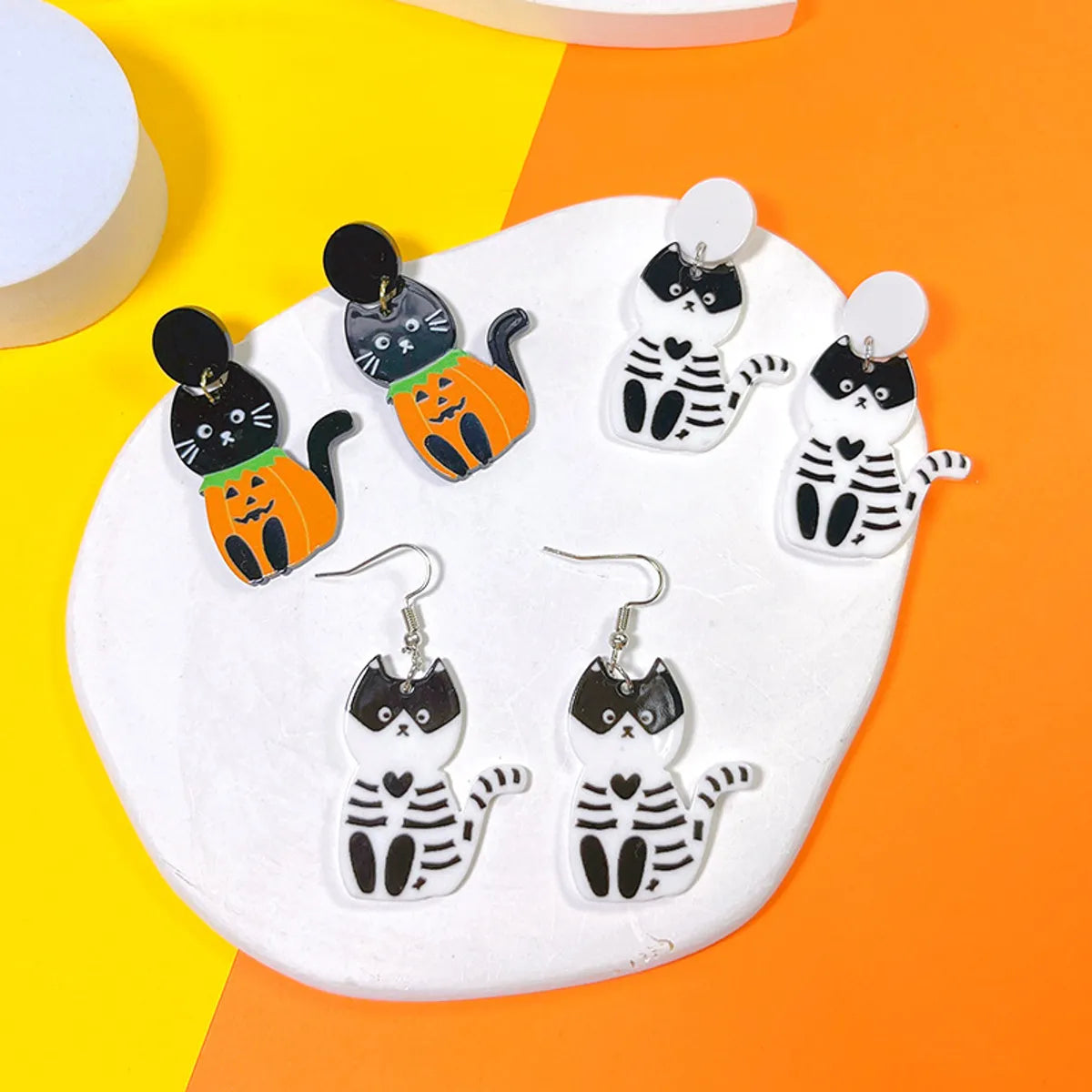 1 Pair Hip-hop Streetwear Halloween Pattern Arylic Drop Earrings