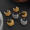 1 Pair Hip-hop Vintage Style Simple Style C Shape Ball Patchwork Plating Titanium Steel 18k Gold Plated Ear Studs