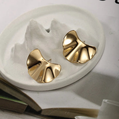 1 Pair Hip-hop Xuping Plant Solid Color Plating Stainless Steel 14k Gold Plated Ear Studs