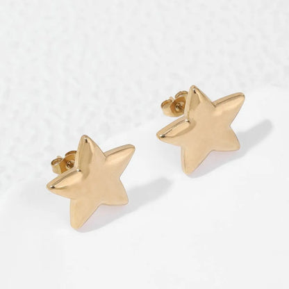 1 Pair Ig Style Artistic Star Plating Stainless Steel 18k Gold Plated Ear Studs