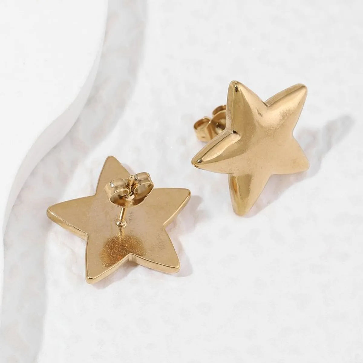 1 Pair Ig Style Artistic Star Plating Stainless Steel 18k Gold Plated Ear Studs