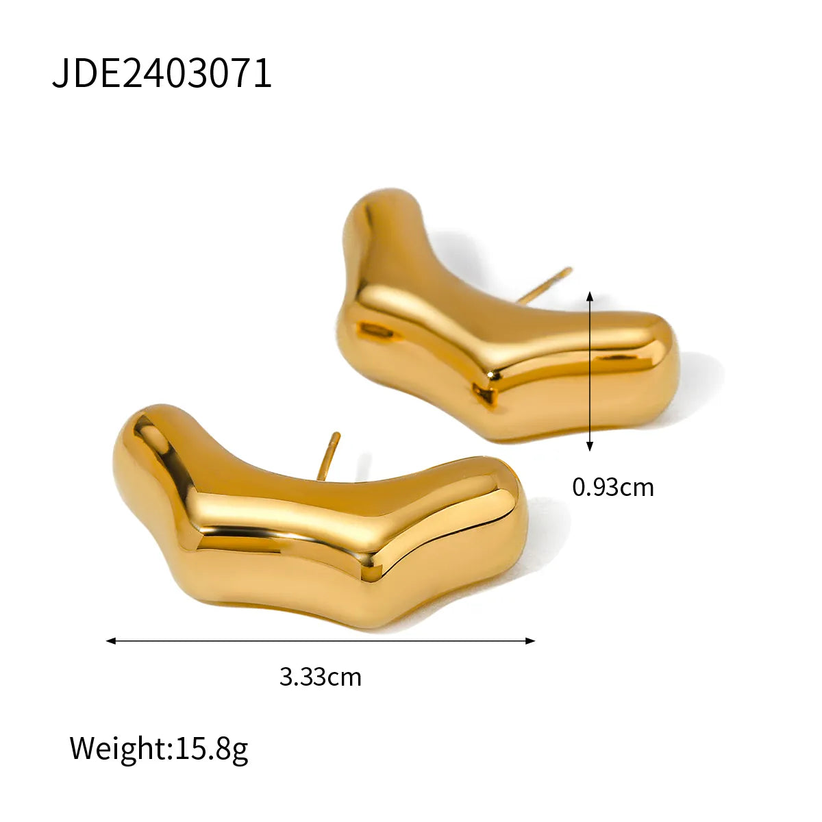 1 Pair IG Style Basic Classic Style Bamboo Solid Color Plating 316 Stainless Steel  18K Gold Plated Ear Studs