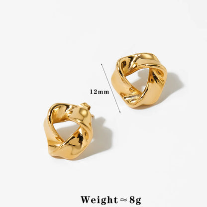 1 Pair IG Style Basic Classic Style Geometric Solid Color Plating 316 Stainless Steel  16K Gold Plated White Gold Plated Gold Plated Ear Studs