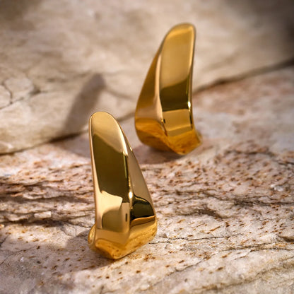 1 Pair IG Style Basic Classic Style Irregular Solid Color Plating 316 Stainless Steel  18K Gold Plated Drop Earrings