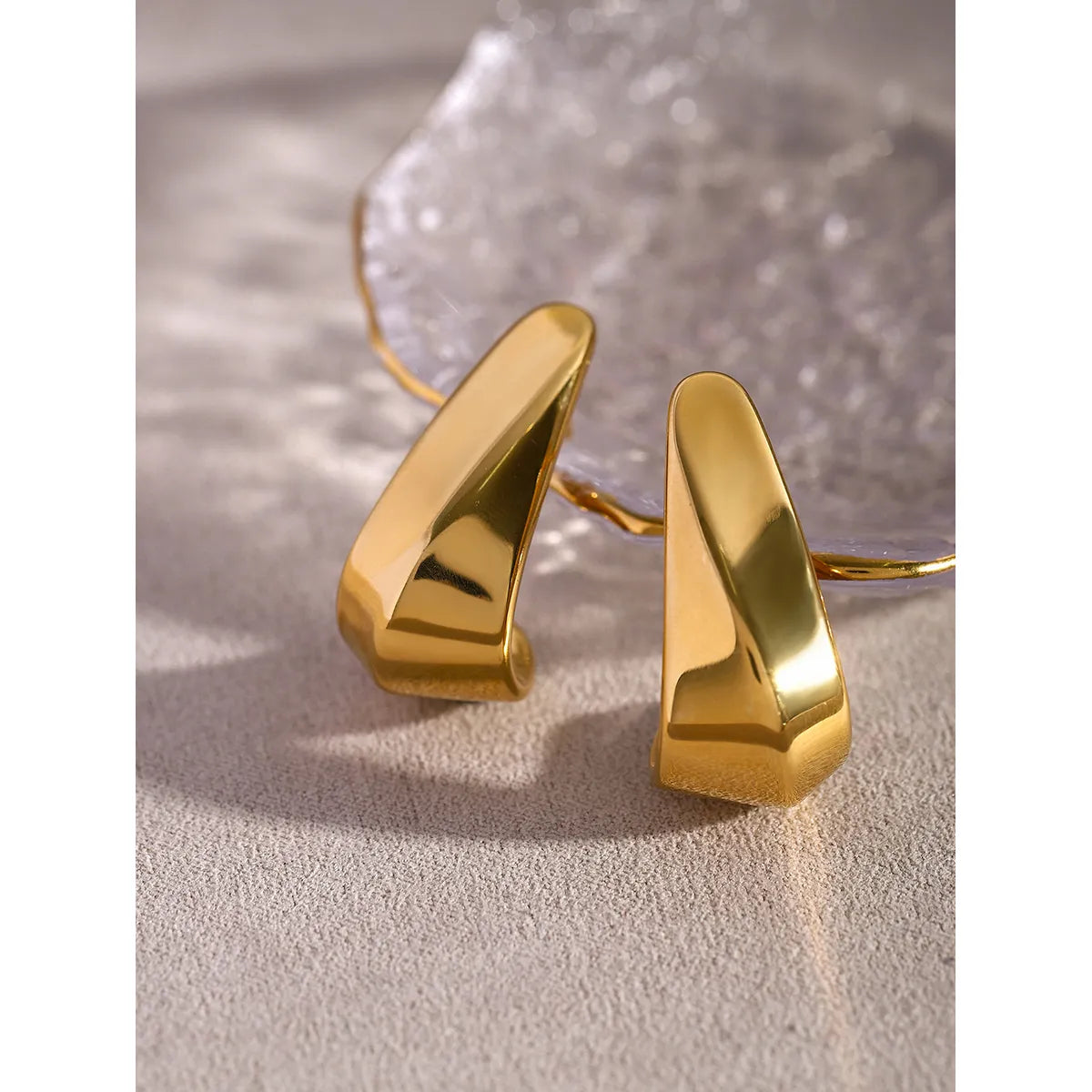 1 Pair IG Style Basic Classic Style Irregular Solid Color Plating 316 Stainless Steel  18K Gold Plated Drop Earrings