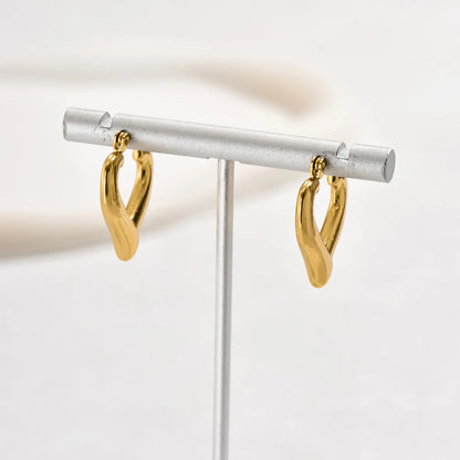 1 Pair Ig Style Basic Heart Shape Plating Stainless Steel 18k Gold Plated Earrings