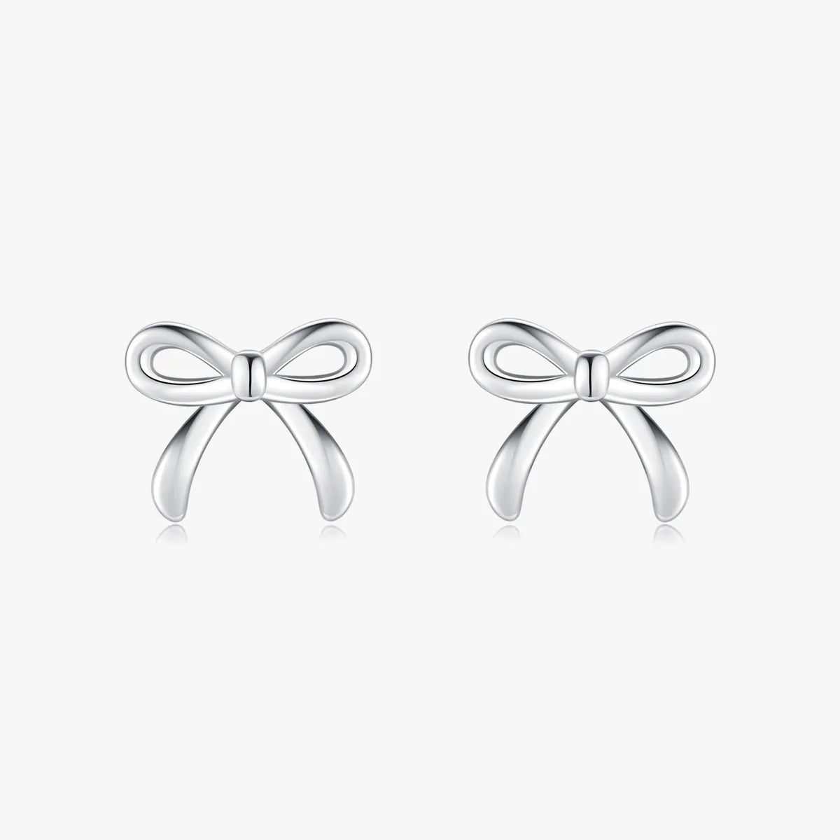 1 Pair Ig Style Basic Simple Style Bow Knot Plating Sterling Silver Silver Plated Ear Studs