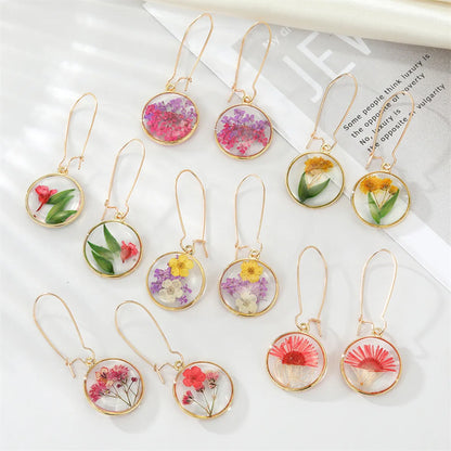 1 Pair IG Style Bohemian Modern Style Flower Zinc Alloy Drop Earrings