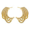 1 Pair Ig Style C Shape Irregular Plating Inlay Copper Zircon 18k Gold Plated Ear Studs