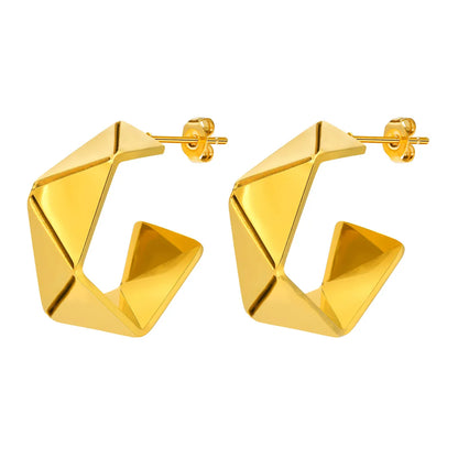 1 Pair Ig Style C Shape Irregular Plating Stainless Steel 18k Gold Plated Ear Studs