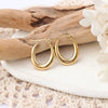 1 Pair Ig Style C Shape Plating Stainless Steel Hoop Earrings