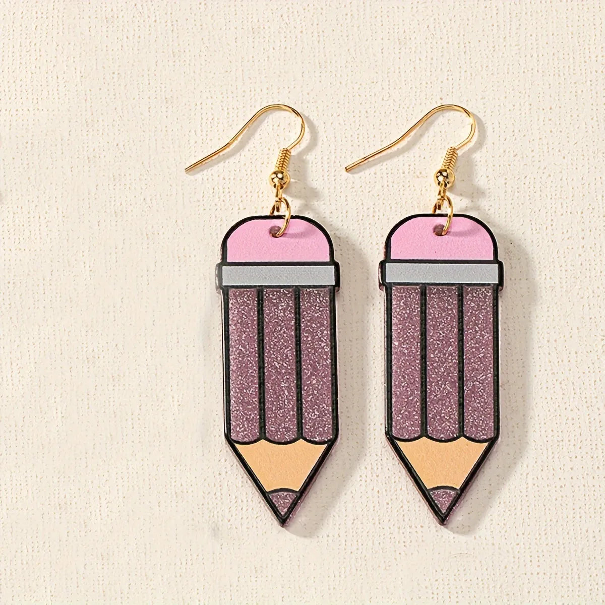 1 Pair IG Style Cartoon Style Simple Style Pencil Slice Printing Arylic Drop Earrings