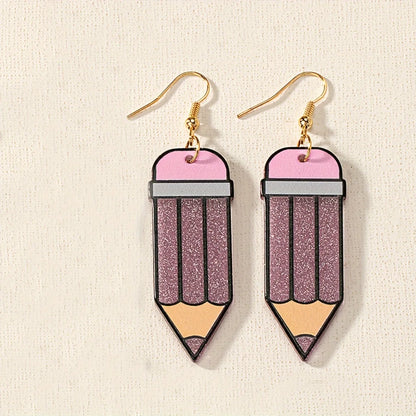 1 Pair IG Style Cartoon Style Simple Style Pencil Slice Printing Arylic Drop Earrings