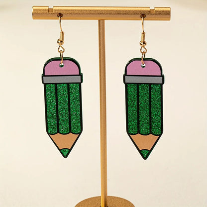 1 Pair IG Style Cartoon Style Simple Style Pencil Slice Printing Arylic Drop Earrings