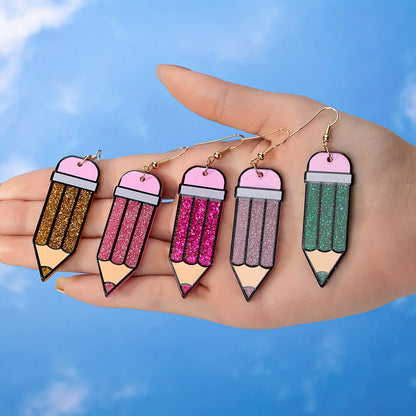 1 Pair IG Style Cartoon Style Simple Style Pencil Slice Printing Arylic Drop Earrings