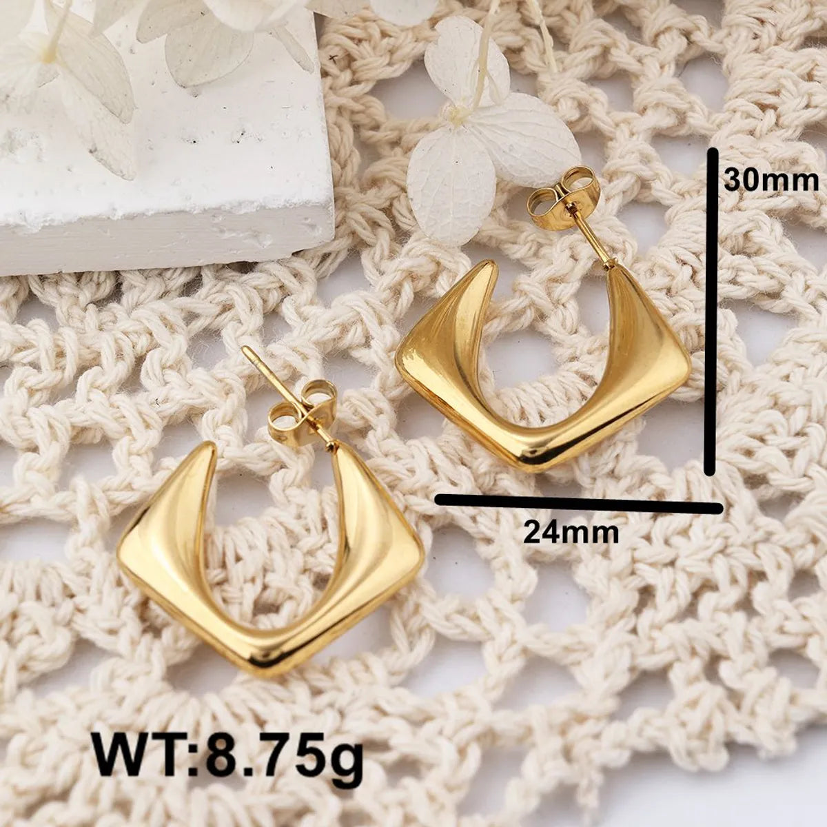 1 Pair IG Style Casual Butterfly 304 Stainless Steel 18K Gold Plated Hoop Earrings Drop Earrings