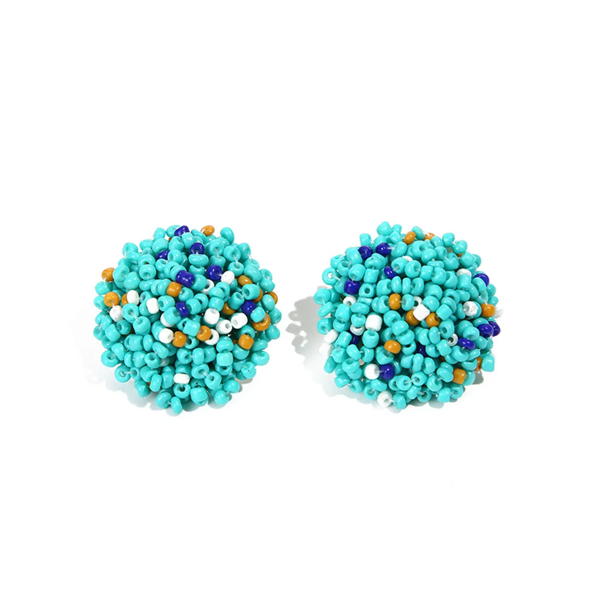 1 Pair Ig Style Casual Colorful Beaded Alloy Glass Bead Ear Studs