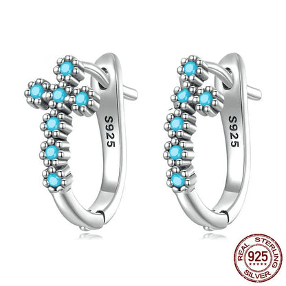 1 Pair Ig Style Casual Cross Plating Inlay Sterling Silver Zircon Earrings