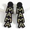 1 Pair IG Style Casual Doll Letter Heart Shape Beaded Inlay Seed Bead Rhinestones Drop Earrings