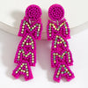 1 Pair IG Style Casual Doll Letter Heart Shape Beaded Inlay Seed Bead Rhinestones Drop Earrings