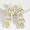 1 Pair IG Style Casual Doll Letter Heart Shape Beaded Inlay Seed Bead Rhinestones Drop Earrings