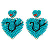 1 Pair IG Style Casual Doll Letter Heart Shape Beaded Inlay Seed Bead Rhinestones Drop Earrings