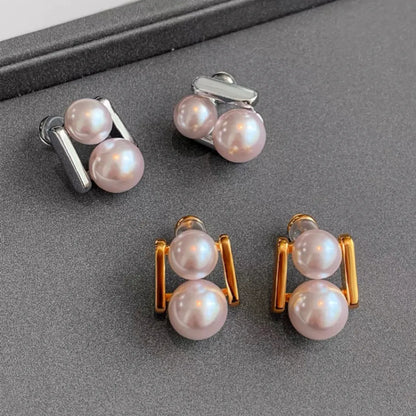 1 Pair IG Style Casual Elegant Round Hollow Out Inlay Alloy Pearl Ear Studs