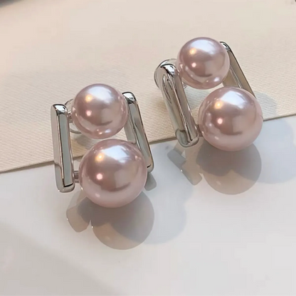 1 Pair IG Style Casual Elegant Round Hollow Out Inlay Alloy Pearl Ear Studs