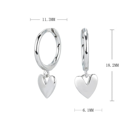 1 Pair Ig Style Casual Heart Shape Plating Sterling Silver White Gold Plated Gold Plated Drop Earrings