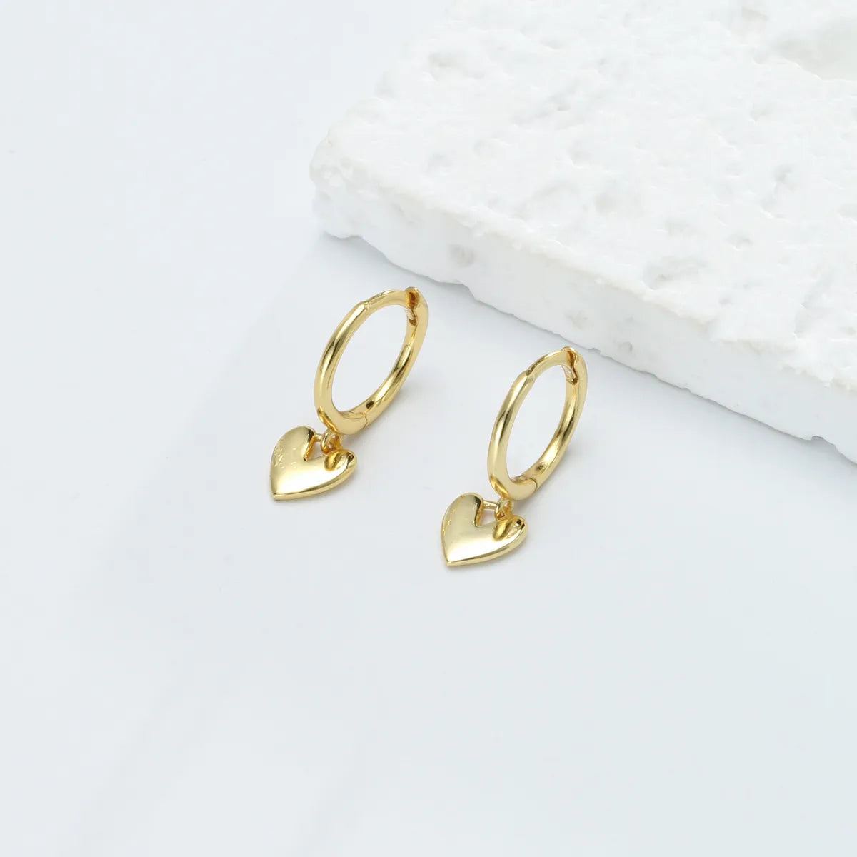 1 Pair Ig Style Casual Heart Shape Plating Sterling Silver White Gold Plated Gold Plated Drop Earrings