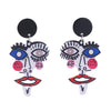 1 Pair IG Style Casual Human Face Abstract Printing Arylic Drop Earrings