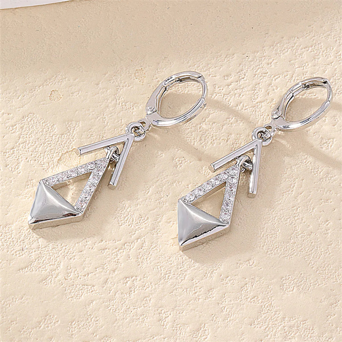 1 Pair Ig Style Casual Korean Style Cross Bear Heart Shape Plating Inlay Copper Zircon Drop Earrings