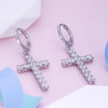 1 Pair Ig Style Casual Korean Style Cross Bear Heart Shape Plating Inlay Copper Zircon Drop Earrings