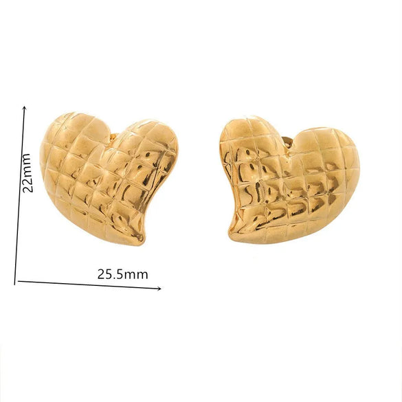 1 Pair IG Style Casual Retro Geometric Heart Shape Flower Titanium Steel 18K Gold Plated Ear Studs